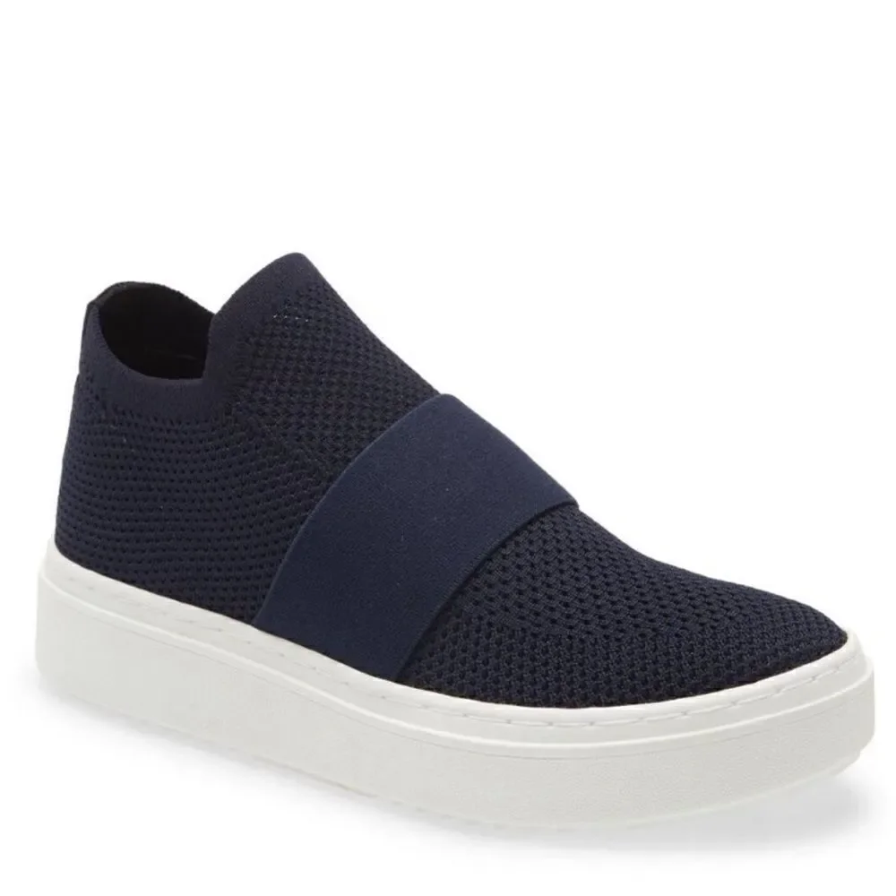 Eileen Fisher Pari Women's Blue Knitted Platform Slip-On sneakers size 7.5